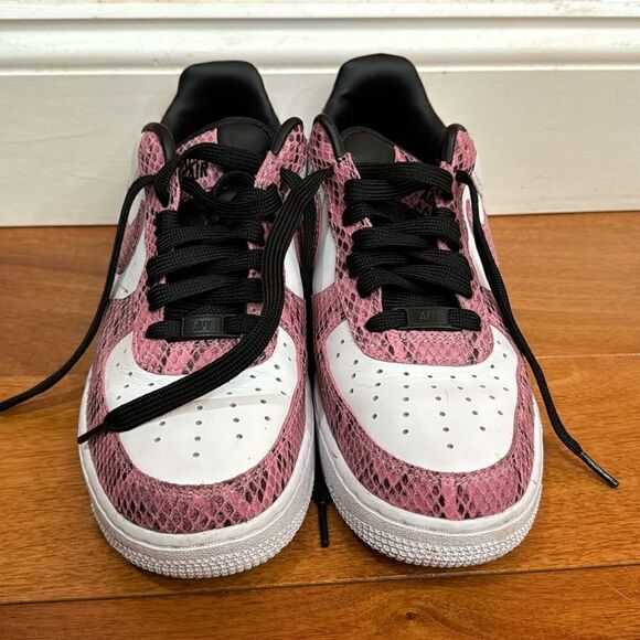 Nike Air Force 1 by You ID Snakeskin Pink white White Black size 7 - Picture 1 of 8